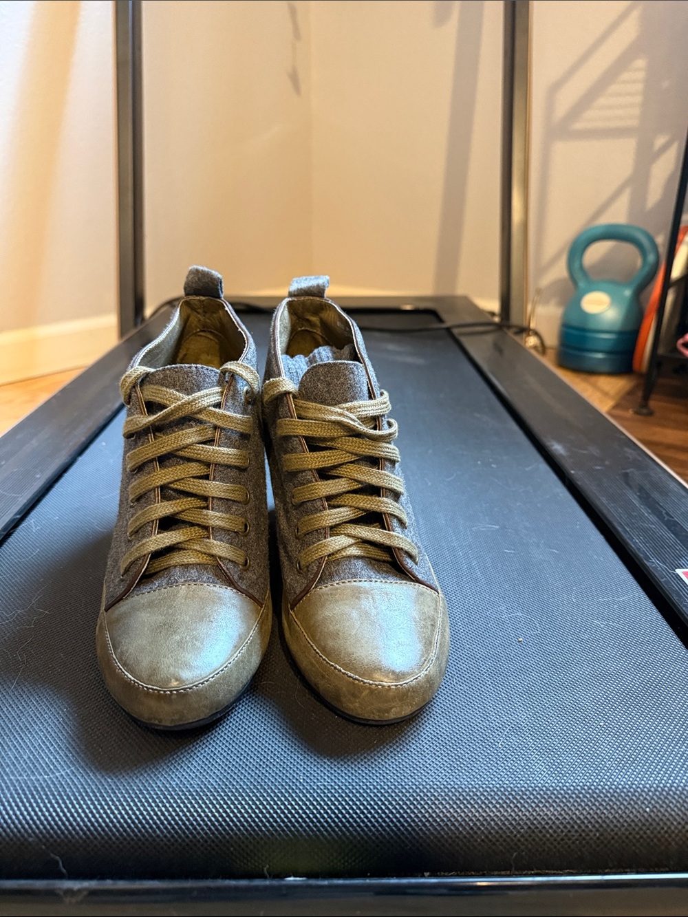 7 For All Mankind Olive Green Women's High-Top Sneakers Booties